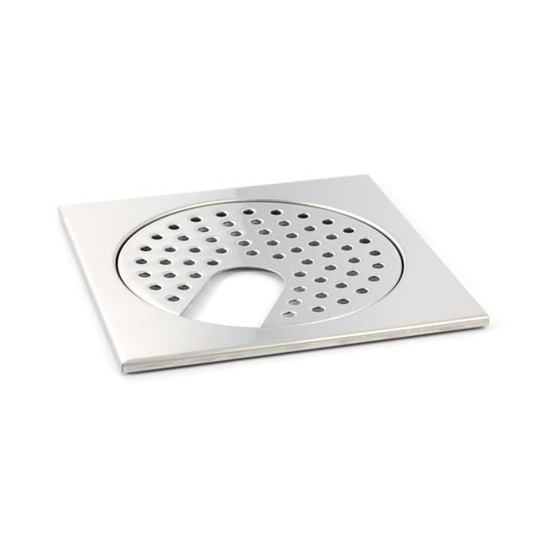 Floor drain cover mosaic w/pipe cut