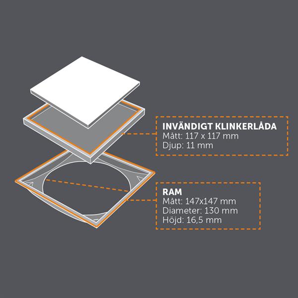 Floor drain cover Tile In Frame 147 Brushed