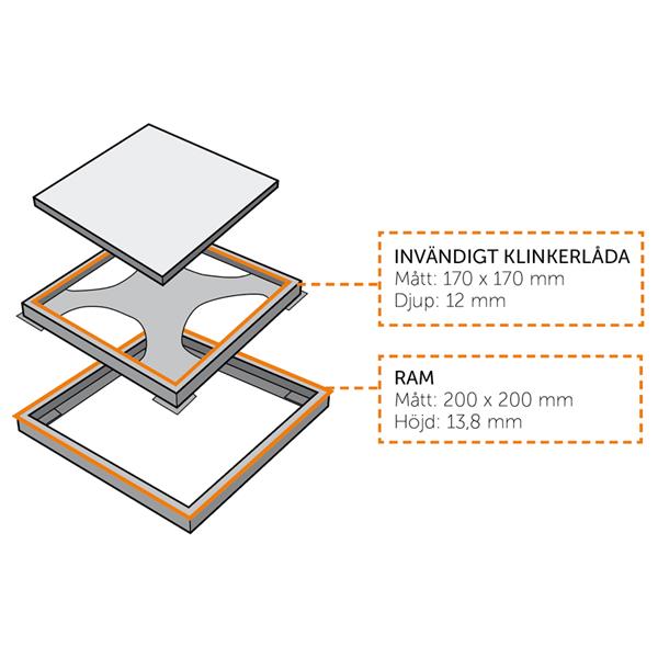 Floor drain cover Tile In Frame 200 Sand stone