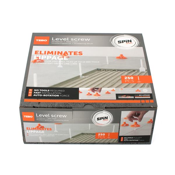 Level screw Spin Level 1 mm, 250 pcs