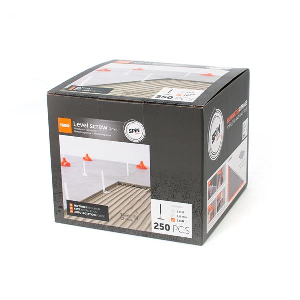 Level screw Spin Level 3 mm, 250 pcs