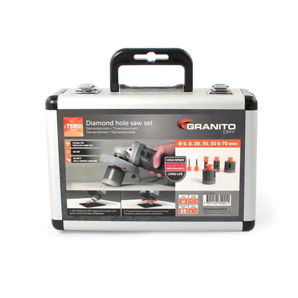 Diamond Hole Saw Granito Dry set M