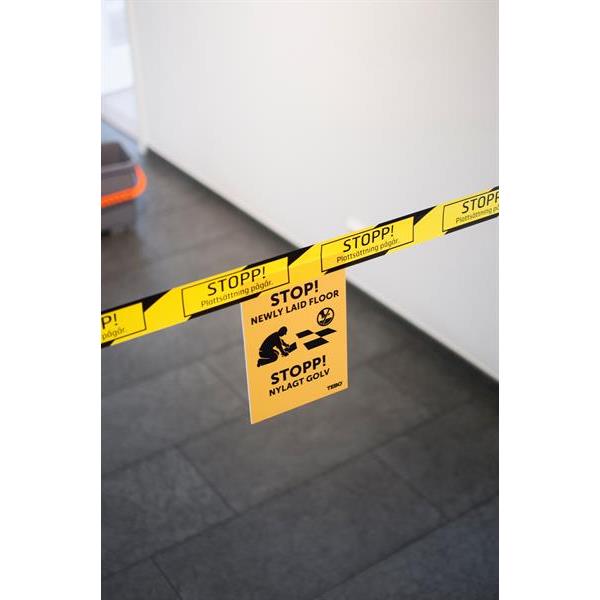 Warning sign A5 "Stop! Newly laid floor"