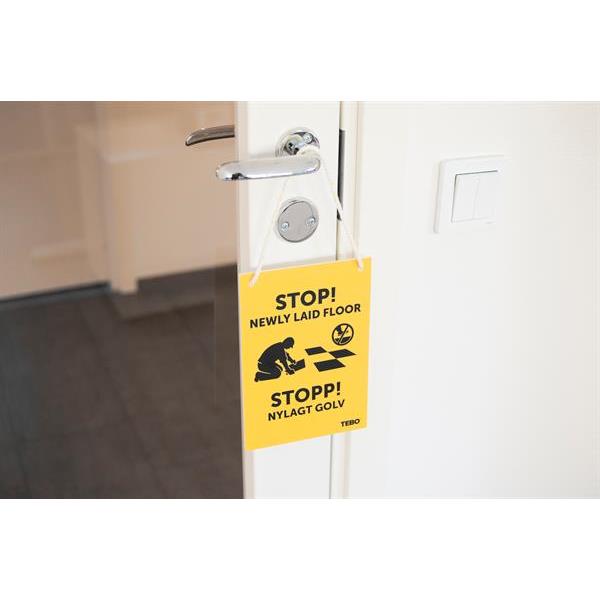 Warning sign A5 "Stop! Newly laid floor"