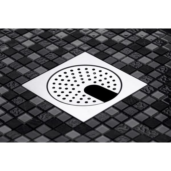 Floor drain cover mosaic w/pipe cut