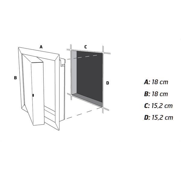 Inspection hatch Black 150 x 150 mm