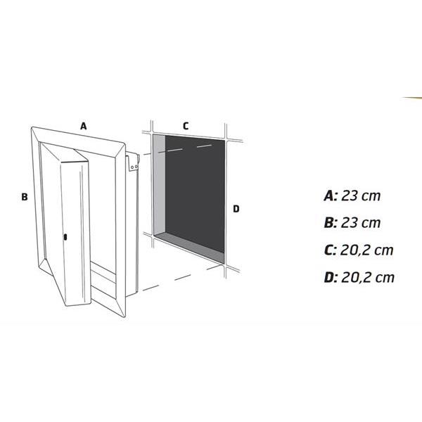 Inspection hatch Black 200 x 200 mm