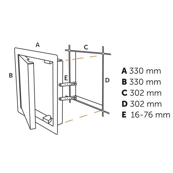 Inspection door PUSH Black 300x300 mm
